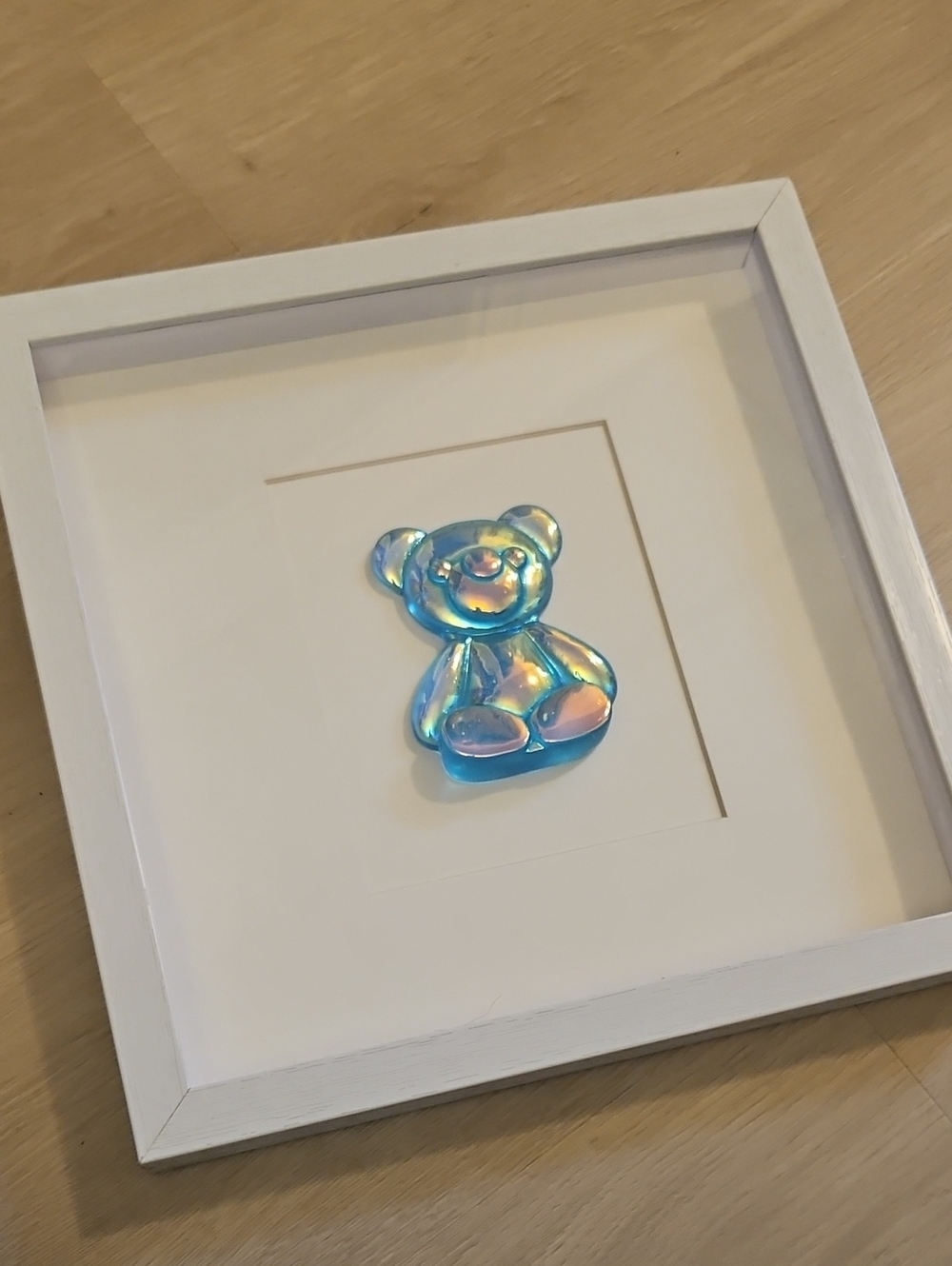 Iridescent Blue Teddy Bear Wall Art - Home Accent